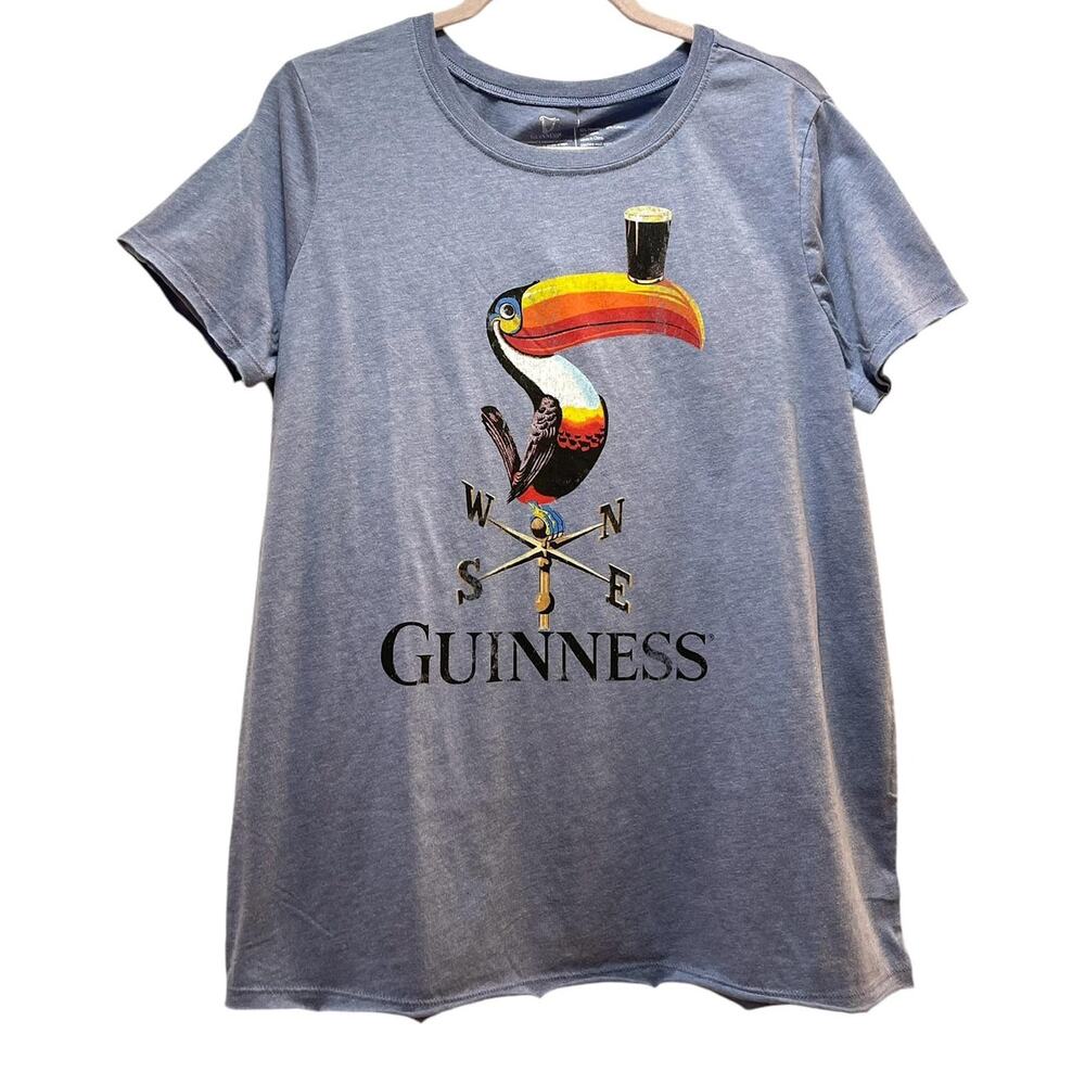 New‎ Torrid 0 (0X size 12) Guinness Beer Blue Parrot Graphic Crew Tee T Shirt